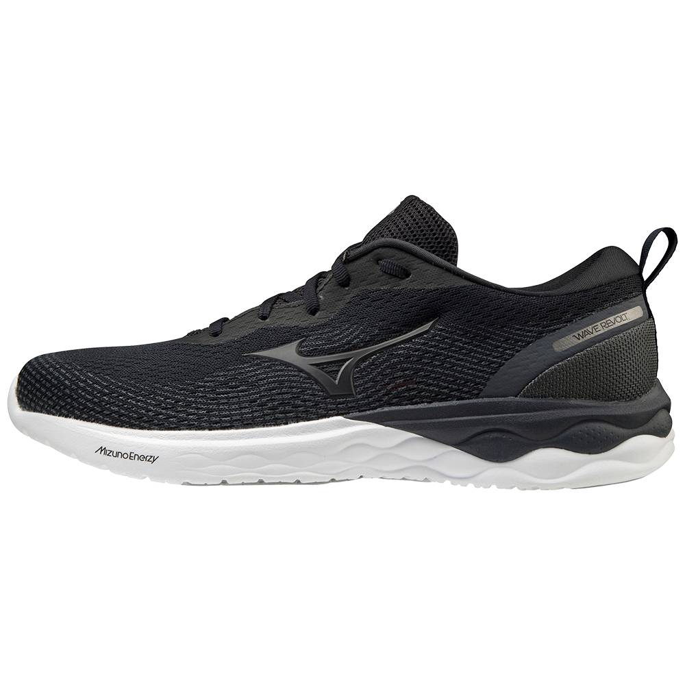 Panske Bezecke Topanky Mizuno Wave Revolt Čierne/Biele Vypredaj FWNR01832